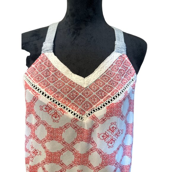 💖Jolt Women's Boho Chic Sleeveless Top With Lace Hem Size L - Picture 2 of 7